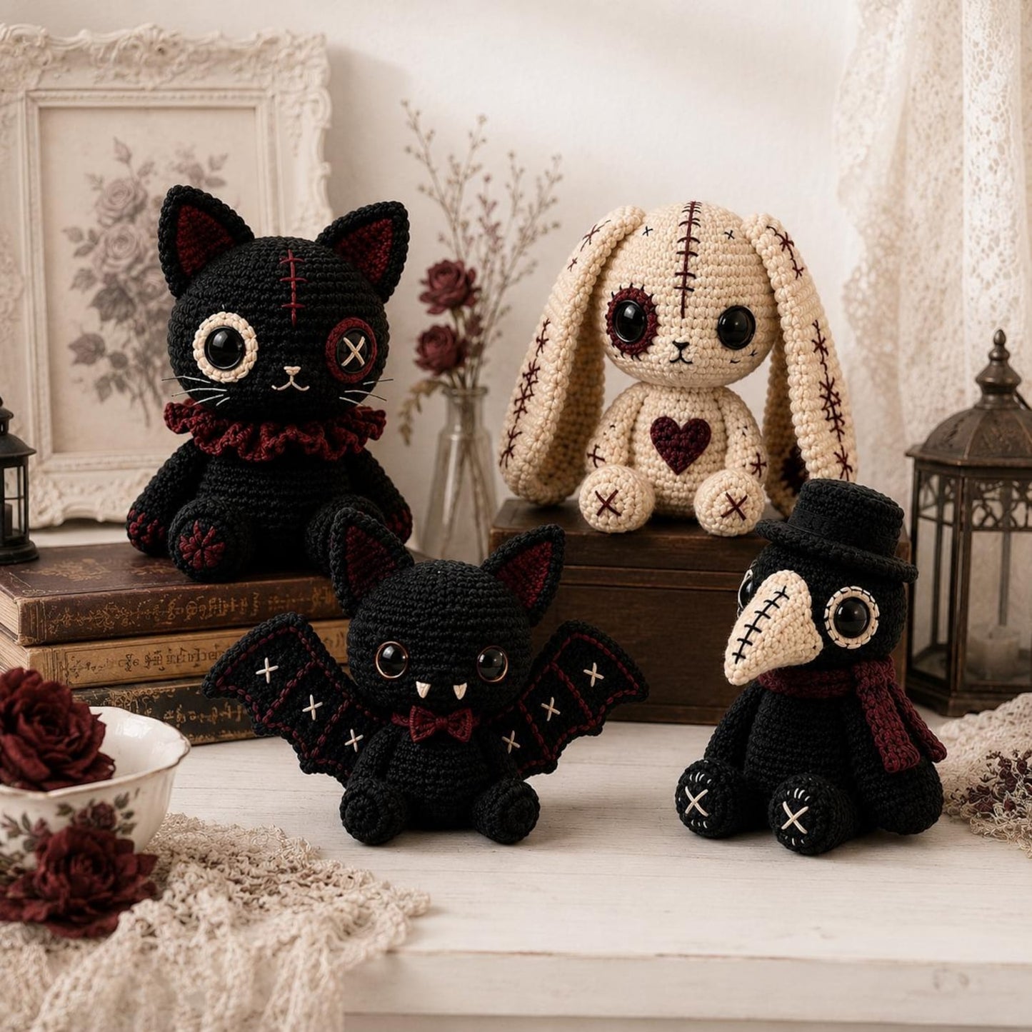 8+ Gothic Amigurumi Crochet Patterns – Creepy Cute Doll Bundle PDF