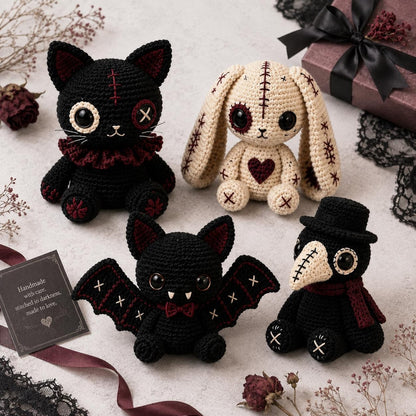 8+ Gothic Amigurumi Crochet Patterns – Creepy Cute Doll Bundle PDF