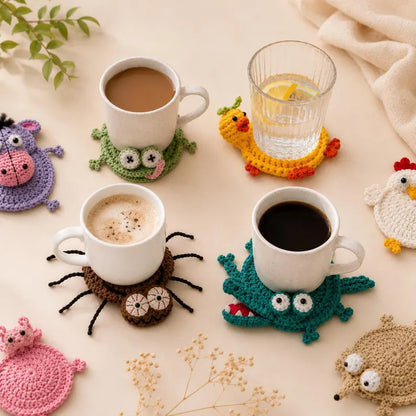 22 Animal Crochet Coaster Patterns PDF, Mug Hugger Bundle with Video Tutorials, Cute Animal Gifts, Digital Download