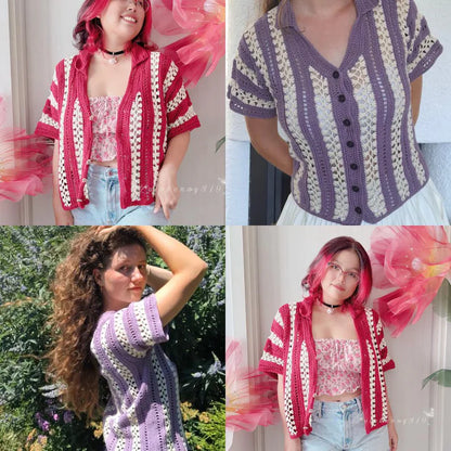 Pebble & Salt Button-Up Crochet Pattern | Unisex Shirt PDF | English US Terms & Dutch