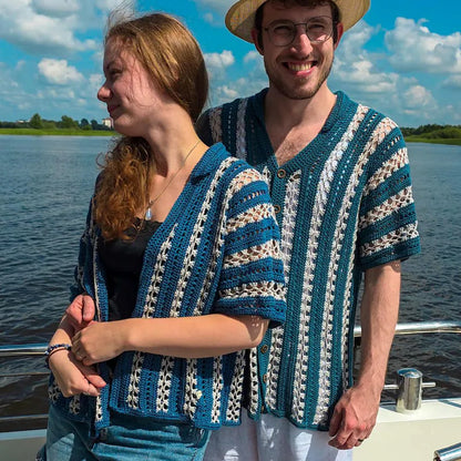 Pebble & Salt Button-Up Crochet Pattern | Unisex Shirt PDF | English US Terms & Dutch