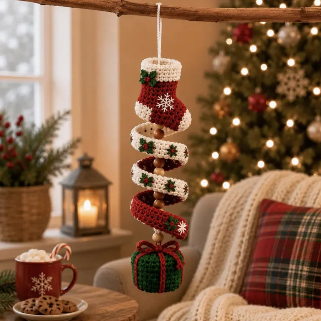 14 in 1 Christmas Crochet Spiral Pattern Bundle PDF, Santa Snowman Reindeer Elf Penguin, Amigurumi Ornament Digital Download.