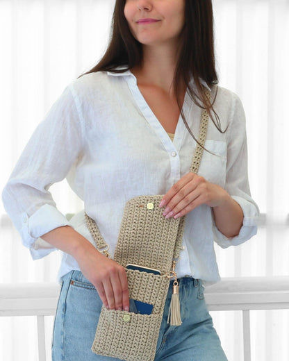 LISBON Crochet Crossbody Phone Purse Pattern PDF, Mini Bag & Phone Holder Tutorial, Step-by-Step Photos and Video, Instant Download