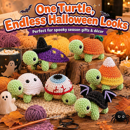 Land Turtle Dress-Up Crochet Pattern PDF – 12 Removable Halloween Shells, No-Sew Amigurumi Bundle, Digital Download-TDS