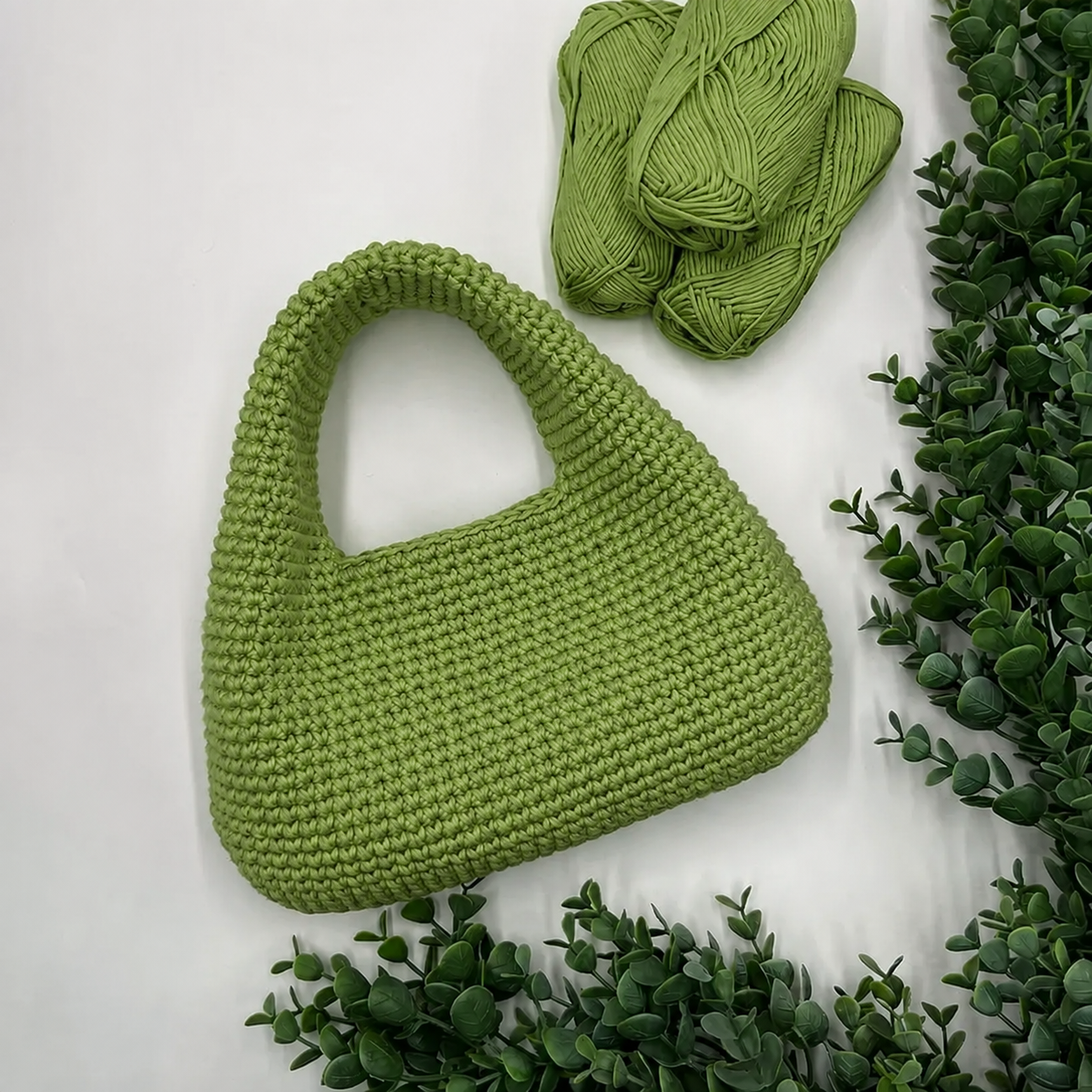 Loma Bag Crochet Pattern | Cotton Hobo Bag | Beginner & Advanced PDF + Video Tutorial