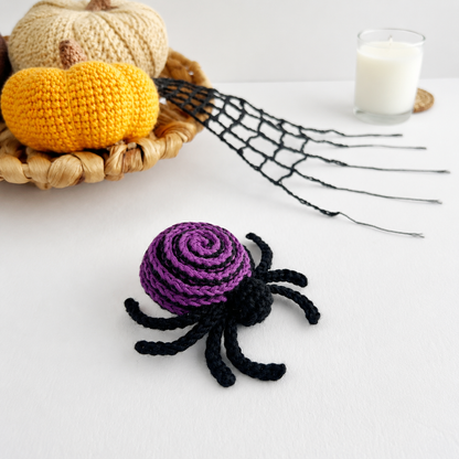 Crochet spider pattern Halloween amigurumi spider keychain & bag charm Tiny spooky crochet PDF