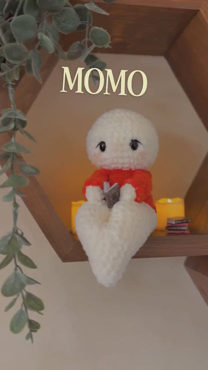 Momo Shelf Ghost Crochet Pattern PDF – Cute Halloween Ghost Amigurumi, Step-by-Step Plush Pattern & Accessories