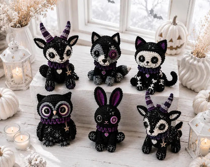 Gothic Crochet Amigurumi Pattern Set | Halloween Crochet Plushies Pattern | Amigurumi Dolls Pattern (PDF Download)