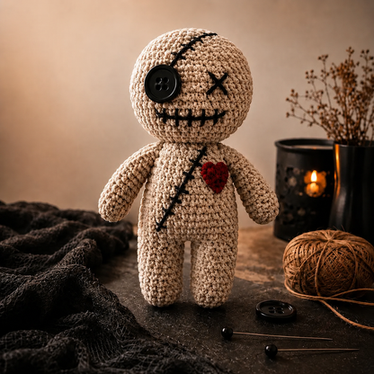 Voodoo Doll Crochet Pattern PDF | Halloween Amigurumi | Gothic Plush Doll | Beginner Crochet Tutorial | Instant Download