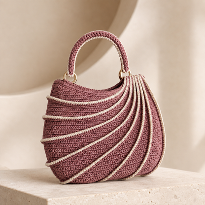 Wavy Handbag Crochet Pattern PDF | Easy Shoulder Bag Pattern with Step-by-Step Video Tutorial | Beginner-Friendly DIY Bag | Instant Download