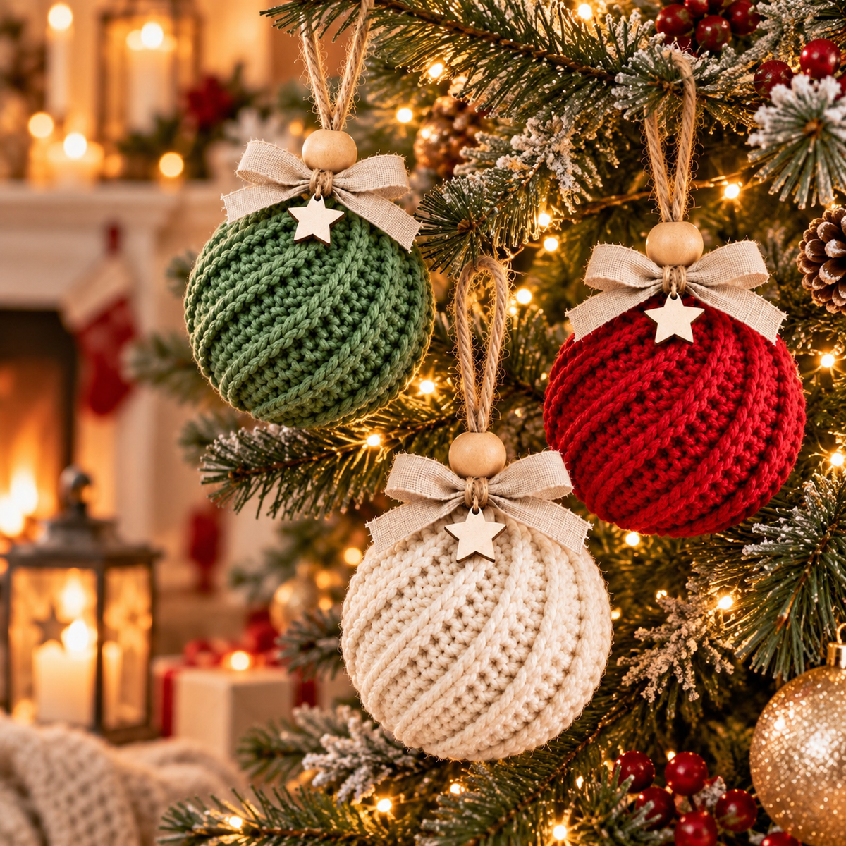 Christmas Ornament Crochet Pattern Bundle – 3 Festive Baubles PDF